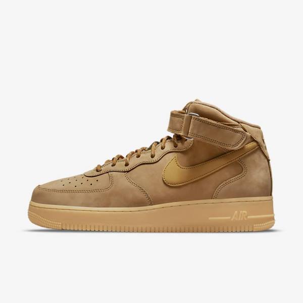 Nike Air Force 1 Mid 07 Moški Superge Svetloba Rjav / Črna | NK730KTL