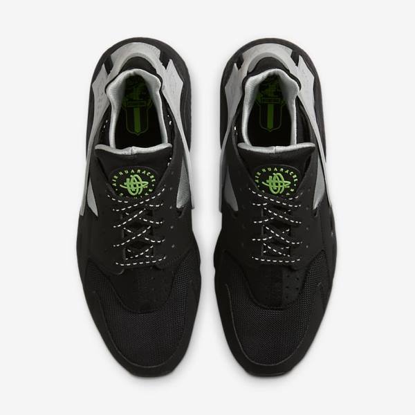 Nike Air Huarache Moški Superge Črna / Kovinski Srebrna / Srebrna / Zelena | NK297CQY