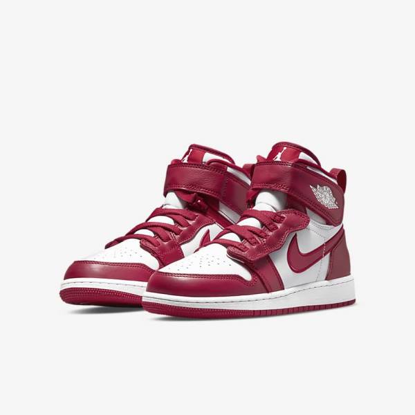 Nike Air Jordan 1 Hi FlyEase Older Otroci Jordan Čevlji Rdeča / Bela | NK165ADE