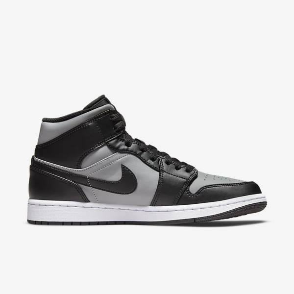 Nike Air Jordan 1 Mid Moški Superge Črna / Siva / Bela / Rdeča | NK975NFM