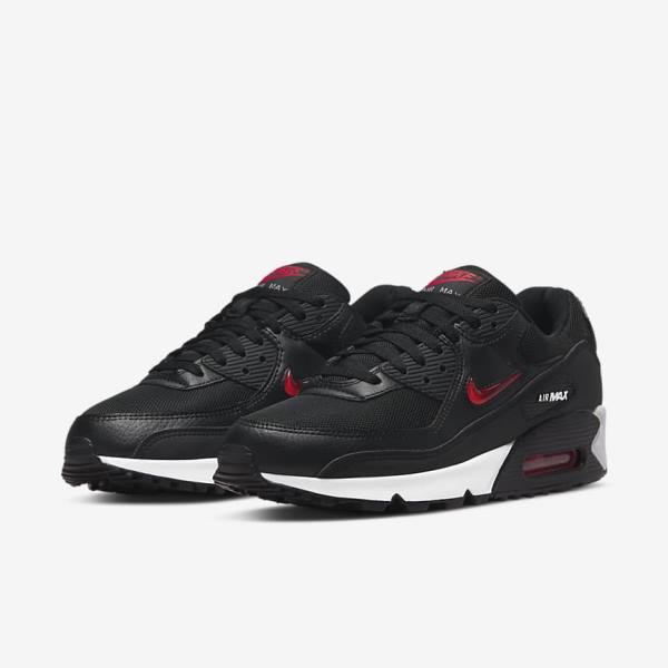 Nike Air Max 90 Moški Superge Črna / Bela / Rdeča | NK673BSM