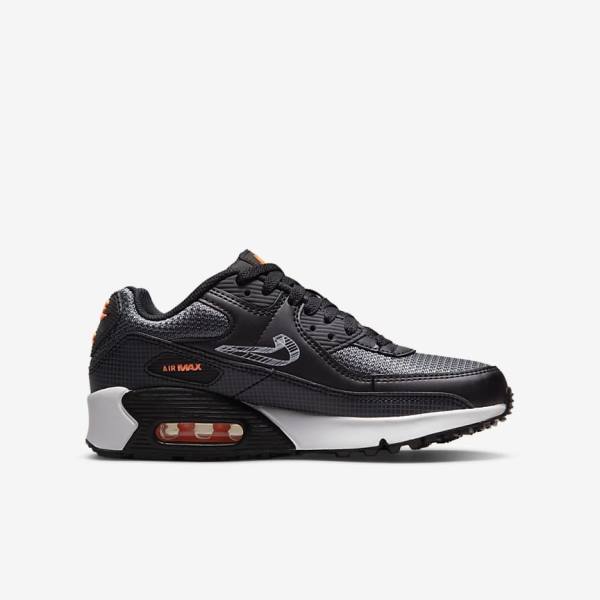 Nike Air Max 90 Older Otroci Superge Črna / Oranžna / Siva / Bela | NK105QJL