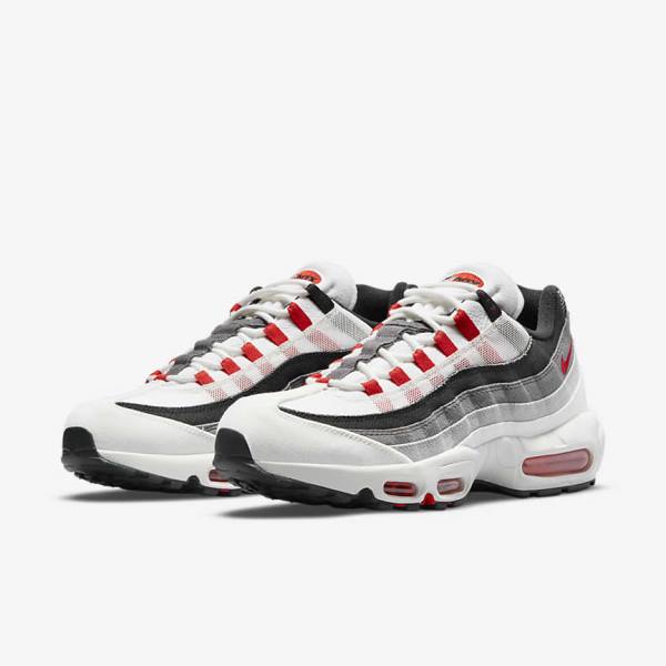 Nike Air Max 95 Moški Superge Bela / Svetloba Siva / Rdeča | NK845FBW