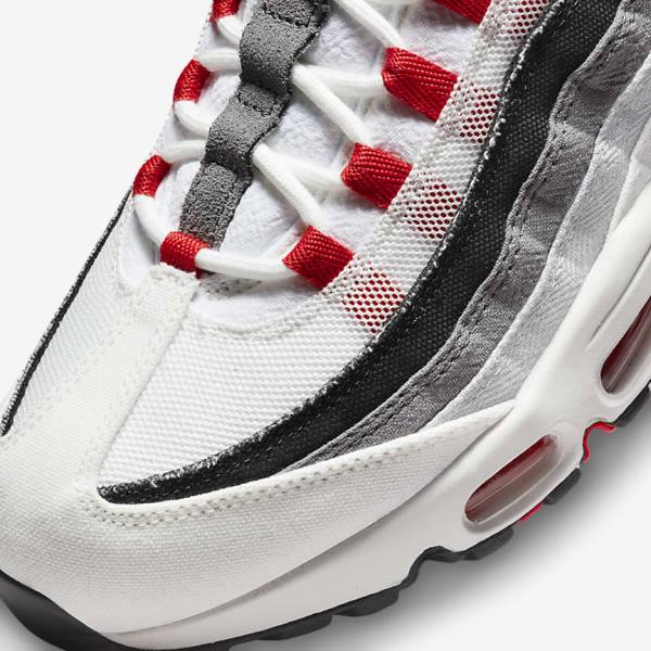 Nike Air Max 95 Moški Superge Bela / Svetloba Siva / Rdeča | NK845FBW