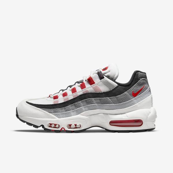 Nike Air Max 95 Moški Superge Bela / Svetloba Siva / Rdeča | NK845FBW