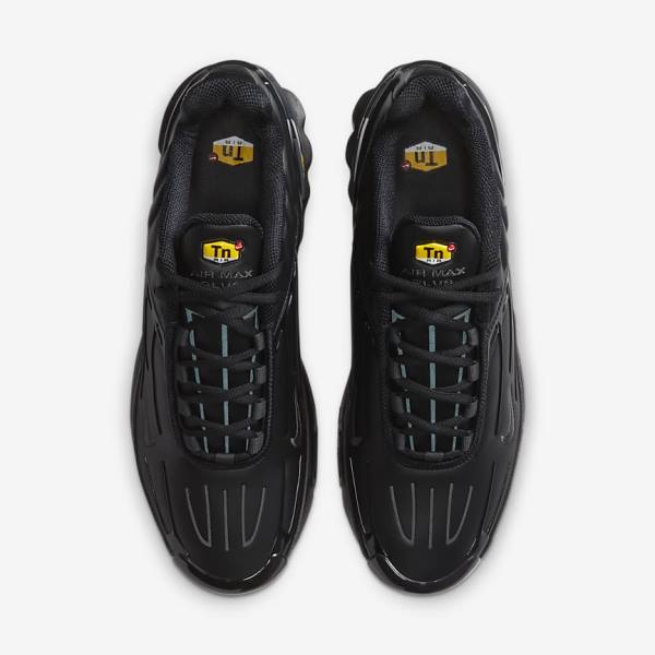 Nike Air Max Plus 3 Leather Moški Superge Črna / Temno Siva | NK305IGF