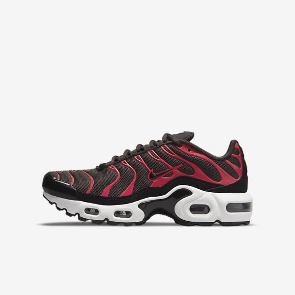 Nike Air Max Plus Older Otroci Superge Siva / Rdeča / Bela / Črna | NK527XMN