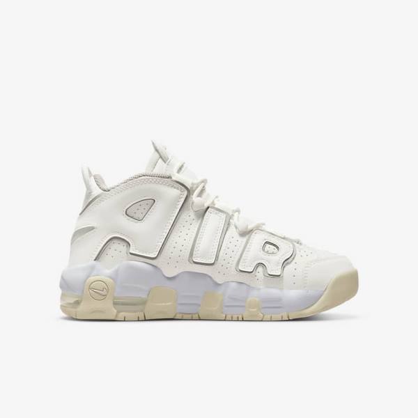 Nike Air More Uptempo Older Otroci Superge Bela / Rjav / Svetloba | NK561UDT