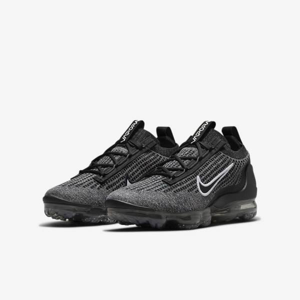 Nike Air VaporMax 2021 FK Older Otroci Superge Črna / Bela / Temno Siva / Črna | NK148NCS