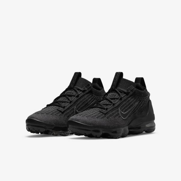 Nike Air VaporMax 2021 FK Older Otroci Superge Črna / Temno Siva | NK752OLV