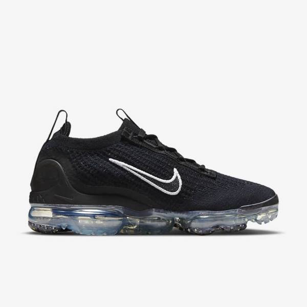 Nike Air VaporMax 2021 FK Ženske Superge Črna / Kovinski Srebrna / Bela | NK604JVA