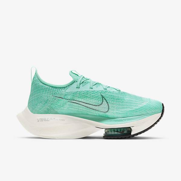 Nike Air Zoom Alphafly NEXT% Flyknit Road Racing Ženske Tekaški Čevlji Turkizna / Črna / Svetloba Turkizna / Bela | NK683MDE