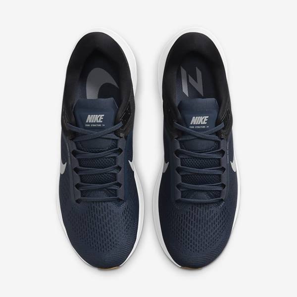 Nike Air Zoom Structure 24 Road Moški Tekaški Čevlji Obszidián | NK568UEP