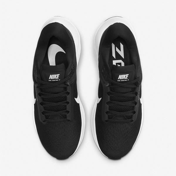 Nike Air Zoom Structure 24 Road Ženske Tekaški Čevlji Črna / Bela | NK293XGQ