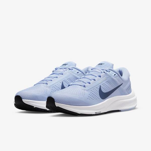 Nike Air Zoom Structure 24 Road Ženske Tekaški Čevlji Svetloba Modra / Bela / Mornarica / Mornarica | NK512XPY