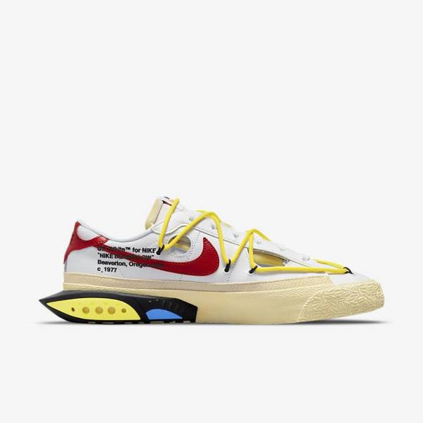 Nike Blazer Low 77 x Off-White™ Moški Superge Bela / Rumena / Kaki / Rdeča | NK892IDV