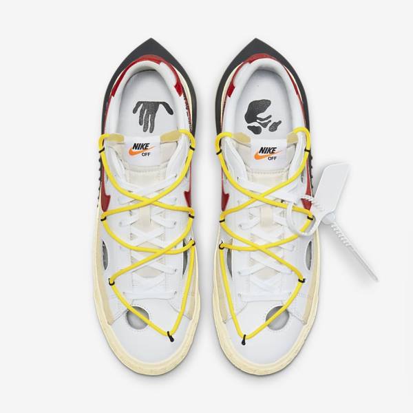 Nike Blazer Low 77 x Off-White™ Moški Superge Bela / Rumena / Kaki / Rdeča | NK892IDV