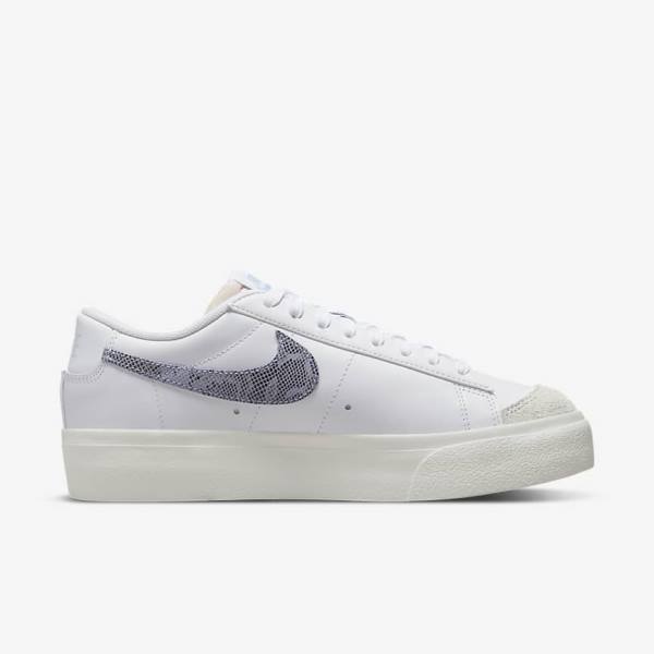 Nike Blazer Low Platform Ženske Superge Bela / Svetloba Modra | NK584QEM