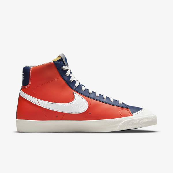 Nike Blazer Mid 77 EMB Moški Superge Bela / Modra / Oranžna | NK509EGK