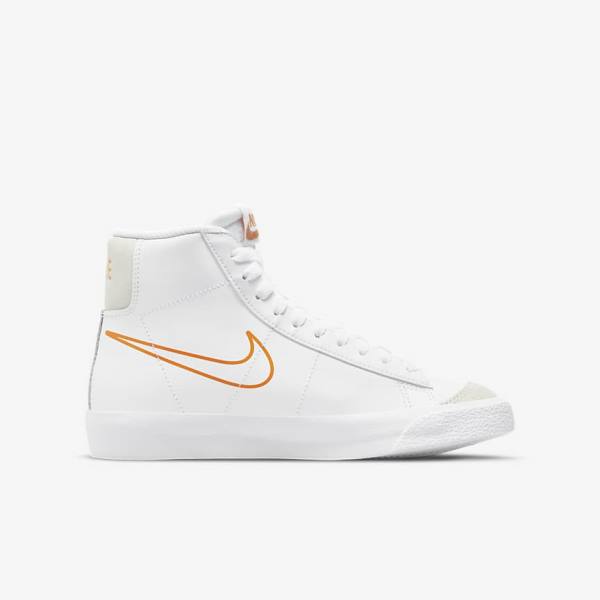 Nike Blazer Mid 77 Older Otroci Superge Bela / Črna / Bela | NK854GFR