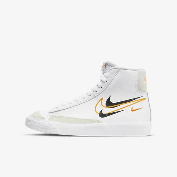 Nike Blazer Mid 77 Older Otroci Superge Bela / Črna / Bela | NK854GFR