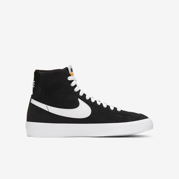 Nike Blazer Mid 77 Suede Older Otroci Superge Črna / Oranžna / Bela | NK615XMO