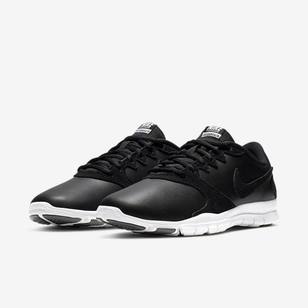 Nike Flex Essential TR Leather Ženske Športni Copati Črna / Bela / Svetloba Rdeča / Črna | NK298GBY