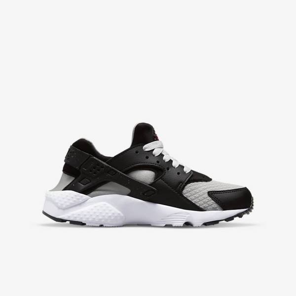 Nike Huarache Run Older Otroci Tekaški Čevlji Črna / Siva / Bela / Rdeča | NK980AFS