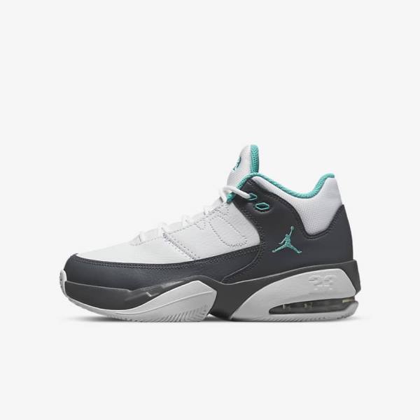 Nike Jordan Max Aura 3 Older Otroci Superge Bela / Siva / Turkizna | NK748XRA