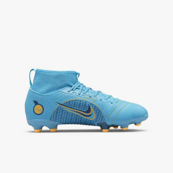 Nike Jr. Mercurial Superfly 8 Academy MG Older Multi-Ground Otroci Nogometni Čevlji Modra / Oranžna | NK016WSL