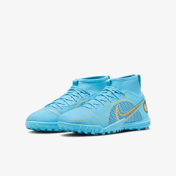 Nike Jr. Mercurial Superfly 8 Academy TF Older Turf Otroci Nogometni Čevlji Modra / Oranžna | NK571SEI