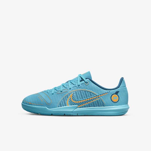 Nike Jr. Mercurial Vapor 14 Academy IC Older Indoor Court Otroci Nogometni Čevlji Modra / Oranžna | NK601DES