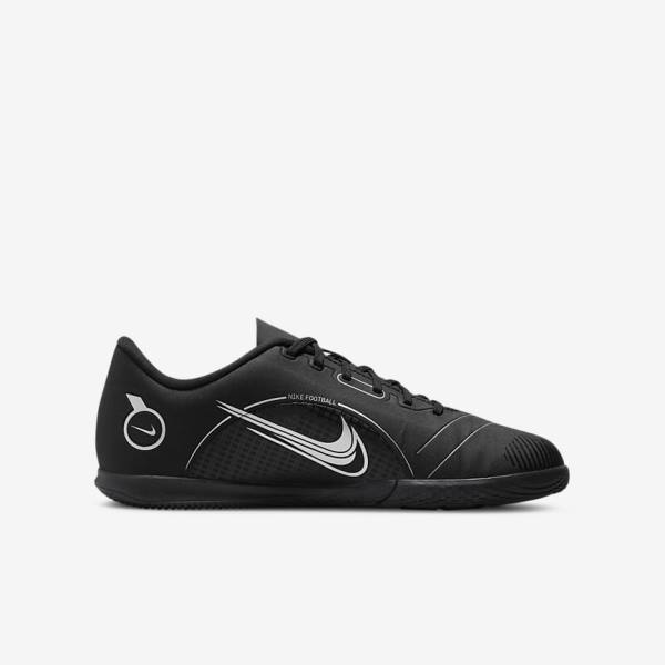 Nike Jr. Mercurial Vapor 14 Club IC Older Indoor Court Otroci Nogometni Čevlji Črna / Siva / Kovinski Srebrna | NK153IZO