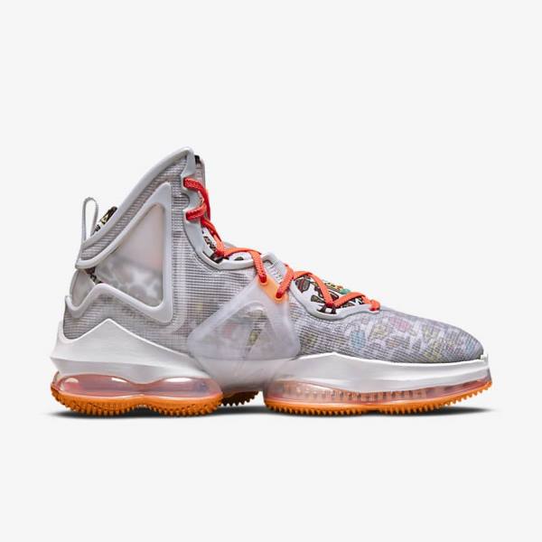 Nike LeBron 19 Ženske Košarkaški Copati Siva / Oranžna / Svetloba Rdeča / Zelena | NK436KFL