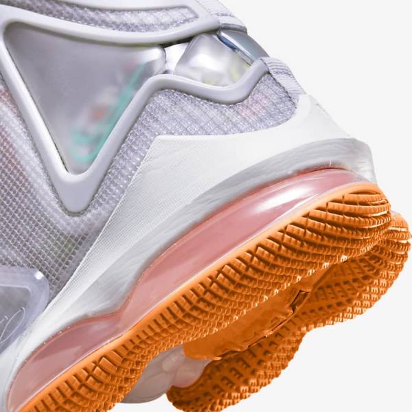 Nike LeBron 19 Ženske Košarkaški Copati Siva / Oranžna / Svetloba Rdeča / Zelena | NK436KFL