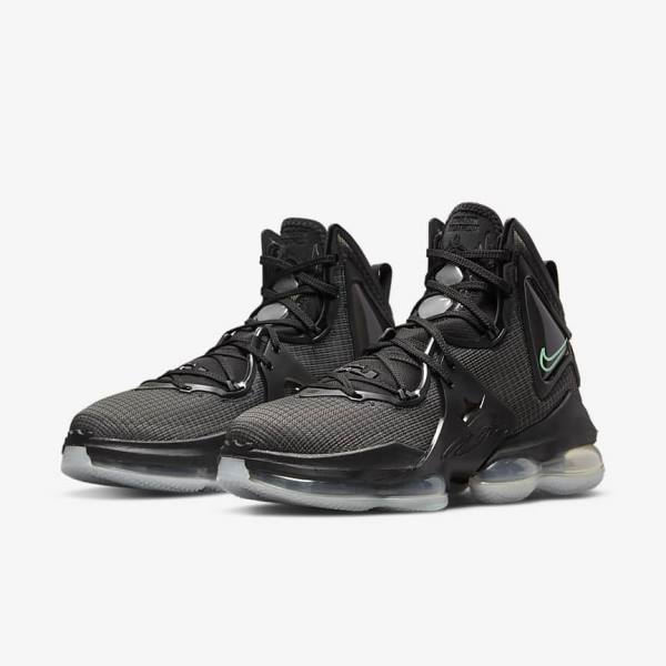 Nike LeBron 19 Ženske Košarkaški Copati Črna / Temno Siva / Zelena | NK521CTG