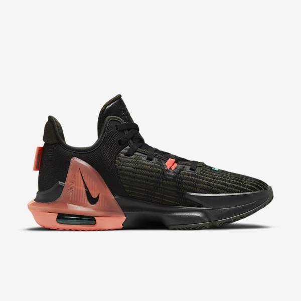 Nike LeBron Witness 6 Ženske Košarkaški Copati Črna / Rdeča / Kovinski Srebrna | NK570AZU