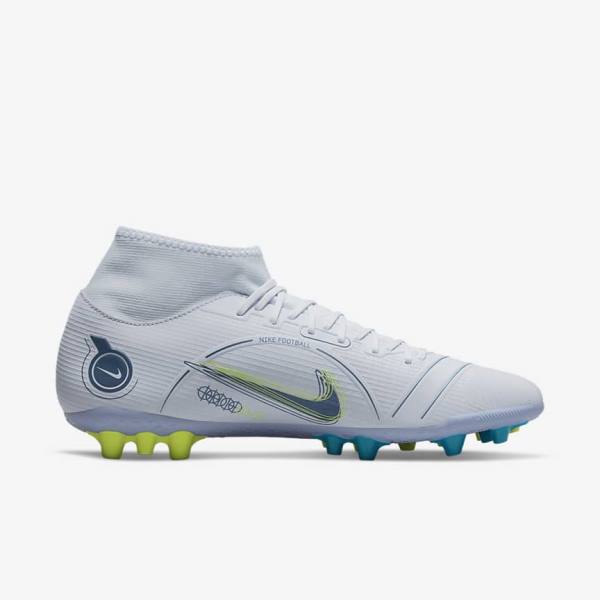 Nike Mercurial Superfly 8 Academy AG Artificial-Grass Moški Nogometni Čevlji Siva / Svetloba Modra / Temno Modra | NK831PRZ