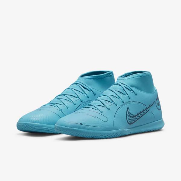 Nike Mercurial Superfly 8 Club IC Indoor Court Ženske Nogometni Čevlji Modra / Oranžna | NK862VSU