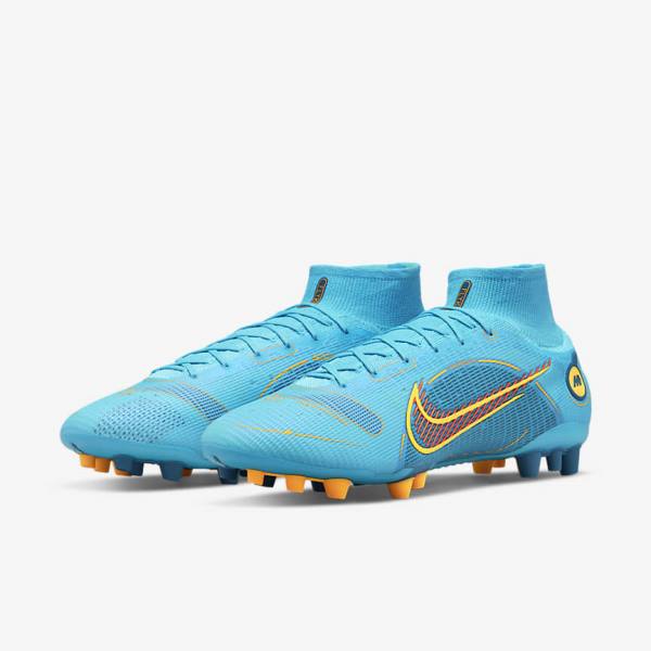 Nike Mercurial Superfly 8 Elite AG Artificial-Grasss Ženske Nogometni Čevlji Modra / Oranžna | NK301XPT