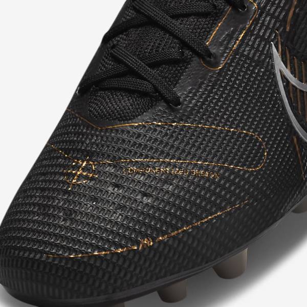 Nike Mercurial Superfly 8 Elite AG Artificial-Grasss Moški Nogometni Čevlji Črna / Kovinski Srebrna / Siva / Kovinski Zlato | NK641OSY