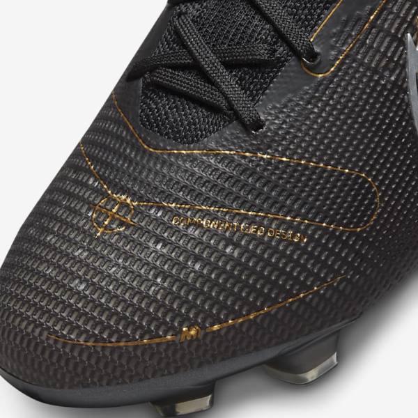 Nike Mercurial Superfly 8 Elite FG Firm-Grounds Ženske Nogometni Čevlji Črna / Kovinski Srebrna / Siva / Kovinski Zlato | NK093HSE