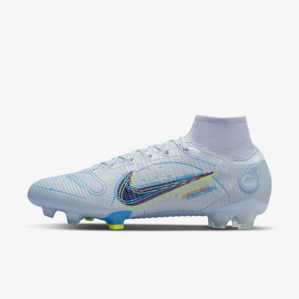 Nike Mercurial Superfly 8 Elite FG Firm-Grounds Moški Nogometni Čevlji Siva / Svetloba Modra / Modra | NK452OFZ