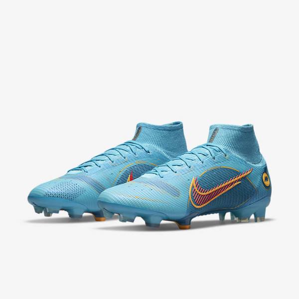 Nike Mercurial Superfly 8 Elite FG Firm-Grounds Ženske Nogometni Čevlji Modra / Oranžna | NK516WRS