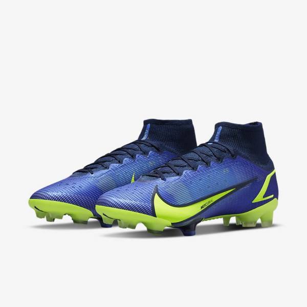 Nike Mercurial Superfly 8 Elite FG Firm-Grounds Ženske Nogometni Čevlji Modra | NK623NZA