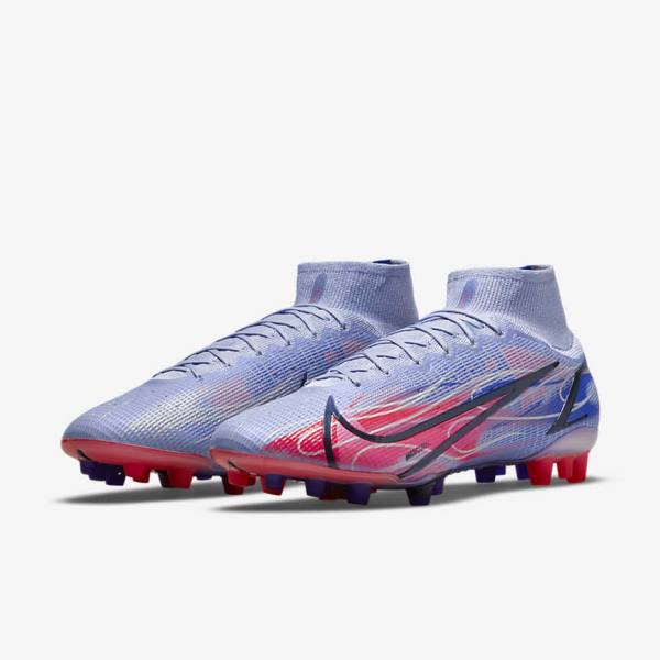 Nike Mercurial Superfly 8 Elite KM AG Artificial-Grass Ženske Nogometni Čevlji Indigo | NK360IDT