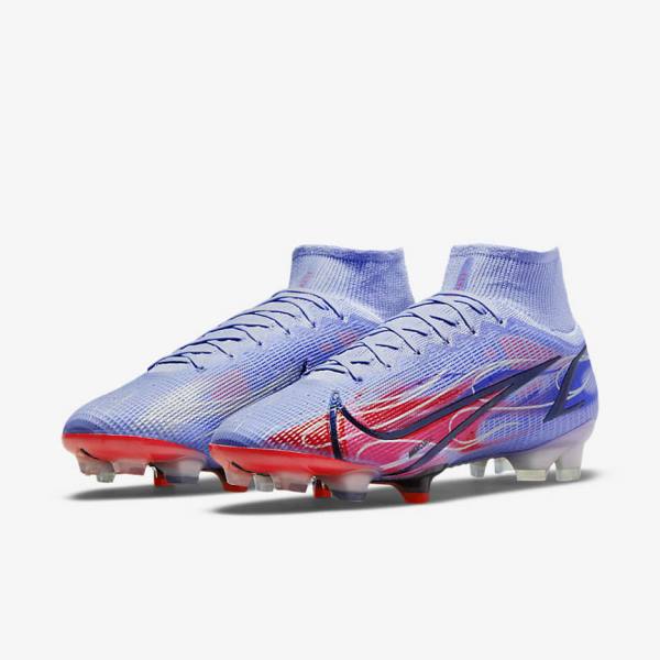 Nike Mercurial Superfly 8 Elite KM FG Firm-Ground Moški Nogometni Čevlji Indigo | NK536DJB