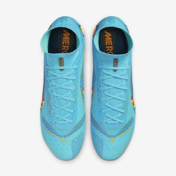 Nike Mercurial Superfly 8 Elite SG-PRO Anti-Clog Traction Soft-Ground Moški Nogometni Čevlji Modra / Oranžna | NK534KMI