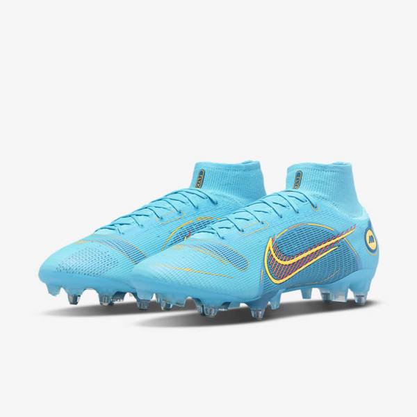 Nike Mercurial Superfly 8 Elite SG-PRO Anti-Clog Traction Soft-Ground Moški Nogometni Čevlji Modra / Oranžna | NK534KMI