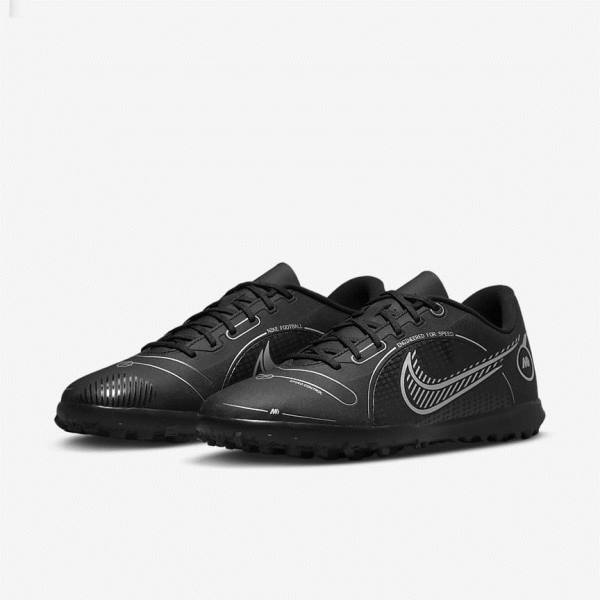 Nike Mercurial Vapor 14 Club TF Turf Ženske Nogometni Čevlji Črna / Siva / Kovinski Srebrna | NK581ZUF